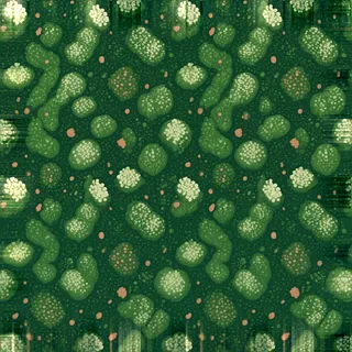 lichen-speckled deep green ground moss
