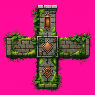 wall cross junction, overgrown