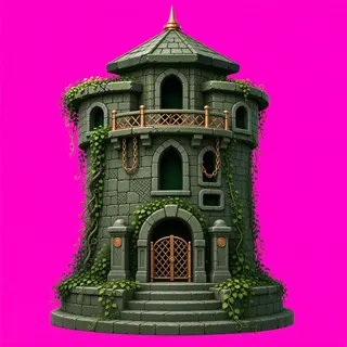 overgrown watchtower