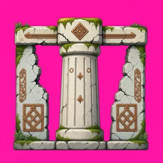 wall isolated pillar, damaged