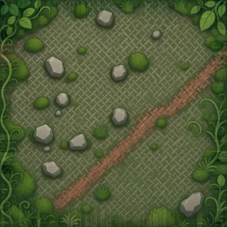 overgrown earthen floor