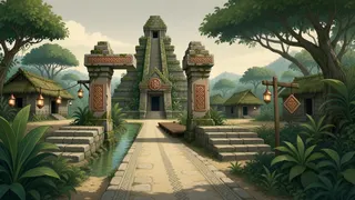 settlement entrance at daylight