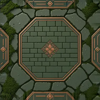 overgrown rough stone floor