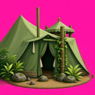 overgrown tent