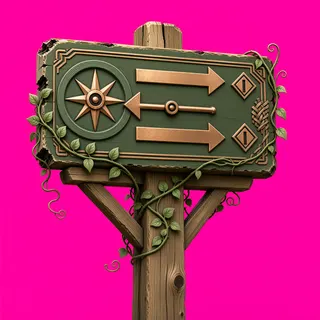 damaged wayfinding sign without text