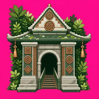 bridge entrance, overgrown