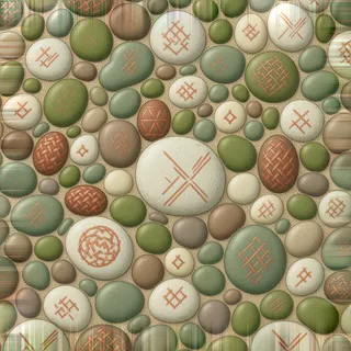 dust-covered river pebbles