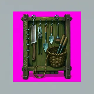 weathered tool rack