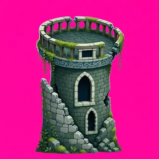 damaged watchtower