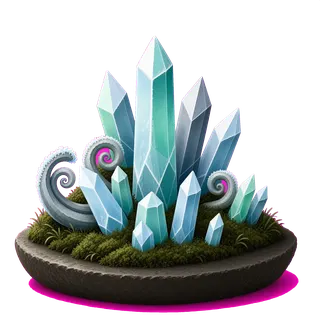 frosted crystal cluster