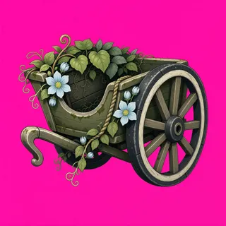 overgrown abandoned cart
