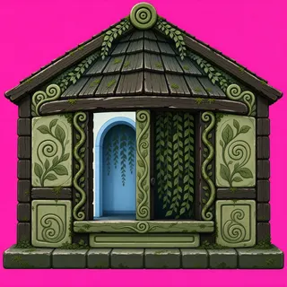 door open, intact