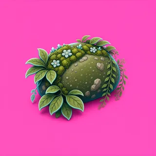 overgrown small rock