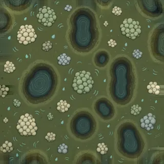 lichen-speckled peat soil