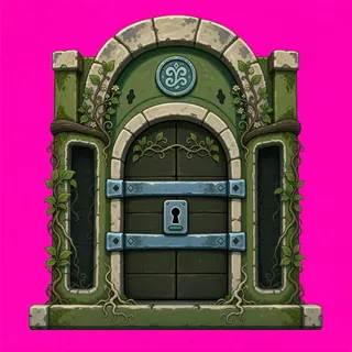 door locked, weathered