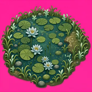 shallow puddle, dense arrangement