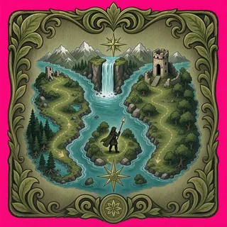 treasure map, ornate design