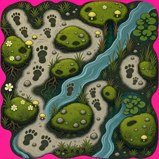 footprints, dense arrangement