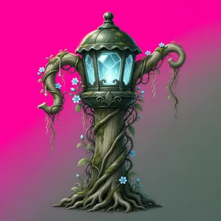overgrown lantern post