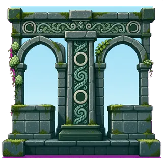 wall isolated pillar, intact