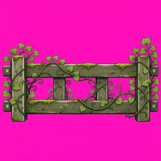 fence straight, overgrown