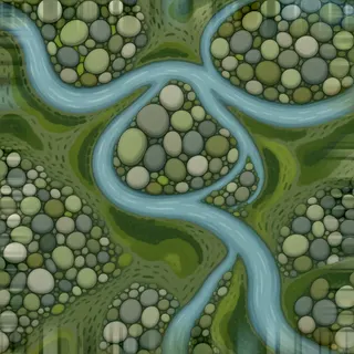 overgrown river pebbles