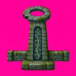 wall isolated pillar, damaged
