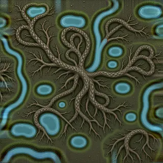 weathered root-covered soil