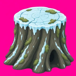 frosted tree stump