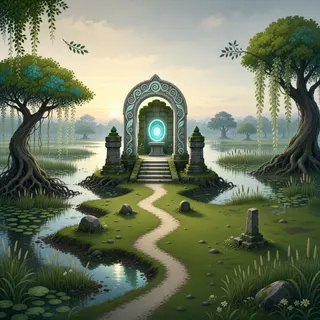 hidden shrine at daybreak