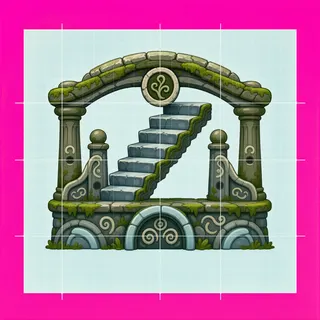 stairs upward, intact