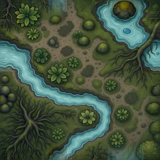 overgrown earthen floor