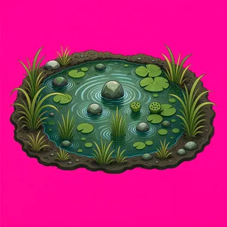 shallow puddle, elongated arrangement
