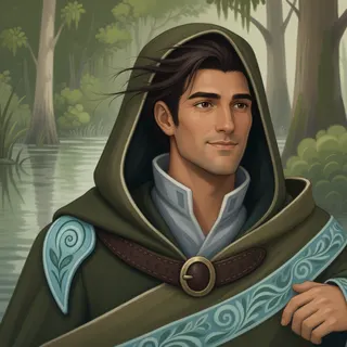 original adult merchant, calm expression