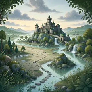 distant stronghold at daybreak