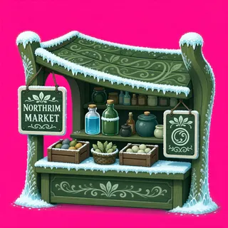 frosted market stall