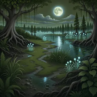 resource clearing at moonlit night