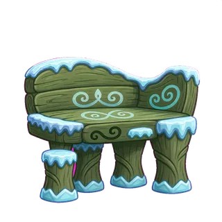 frosted bench