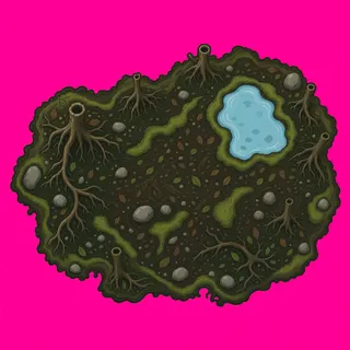 scattered grit, dense arrangement