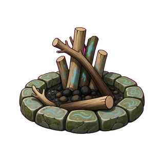 weathered campfire ring