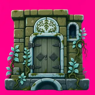 door closed, weathered