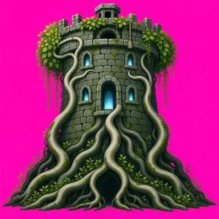 overgrown watchtower