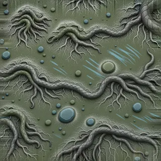 dust-covered root-covered soil