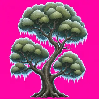 frosted standing tree