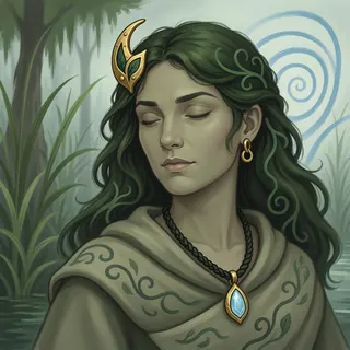 original adult healer, calm expression