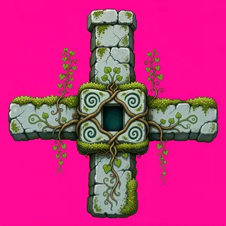 wall cross junction, overgrown
