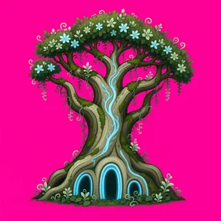 overgrown standing tree