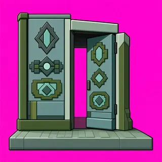 door open, intact