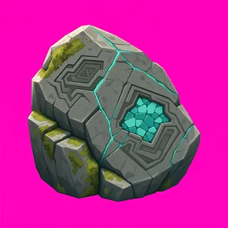 damaged large boulder