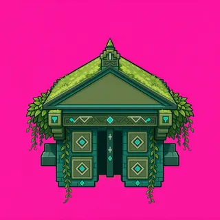 roof center, overgrown